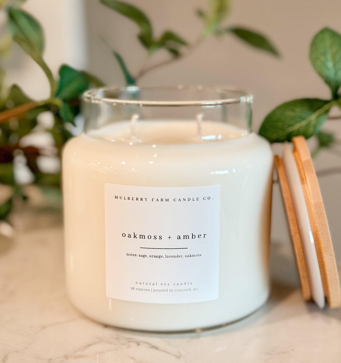 Oakmoss + Amber – Mulberry Farm Candle Co.