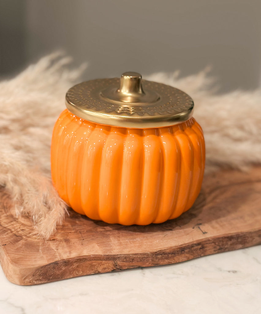 Harvest Ceramic Pumpkin Candle